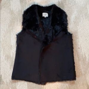 Loft Black suede and fur vest
